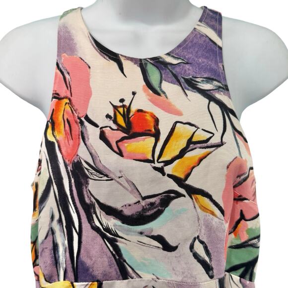 Anthropologie HD in Paris Lucille Peplum Racer Back Pink Exposed Back Zipper 2 - Picture 9 of 9